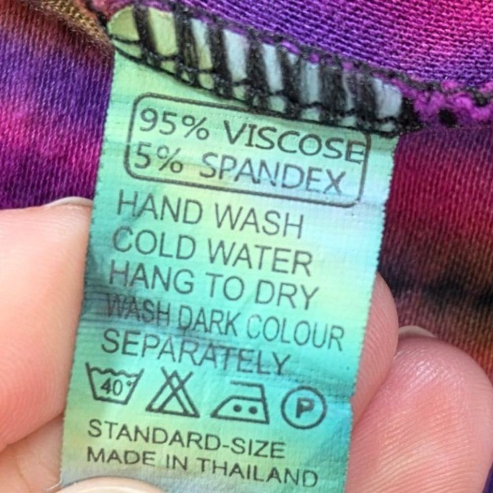 Kathmandu Imports Boho Tie Dye High Low Open Front Vest OS Purple Psychedelic - Picture 6 of 11